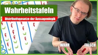 Distributivgesetze der Aussagenlogik  Beweis mit WahrheitstafelnWahrheitstabellen [upl. by Noellyn]