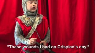 5 yearold Henry V St Crispins Day speech Shakespeare [upl. by Aihc]