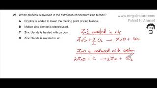 25  0620s17qp22  Extraction of Metals Extraction of Zinc [upl. by Sena297]