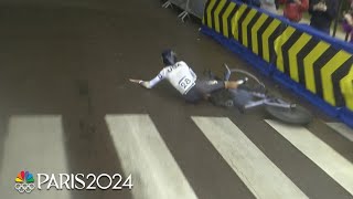 SLIP N SLIDE Rain wreaks havoc on womens cycling time trial  Paris Olympics  NBC Sports [upl. by Naie477]