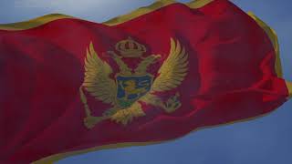 Waving flag and National Anthem of Montenegro Oj svijetla majska zoro [upl. by Grosvenor723]