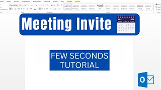 How to send meeting invitation  Outlook [upl. by Eittol222]