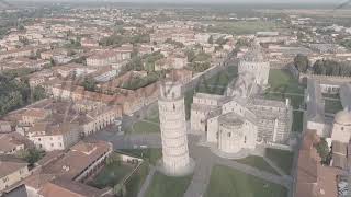 ALog Pisa Italy Famous Leaning Tower and Pisa Cathedral in Piazza dei Miracoli Summer Morning [upl. by Trauner]