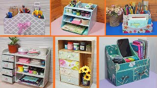 6 SIMPLE DIY ORGANIZERS FOR STORAGE FROM CARDBOARD BOXES HANDMADE CRAFT FROM CARDBOARD BOXES [upl. by Leesa597]