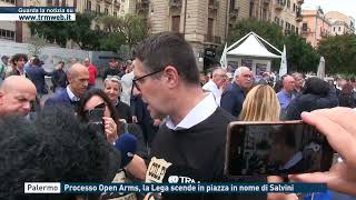 Palermo  Processo Open Arms la Lega scende in piazza in nome di Salvini [upl. by Dilahk409]