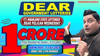 DEAR PELICAN WEDNESDAY WEEKLY DRAW DATE 13032024 NAGALAND STATE LOTTERIES [upl. by Ayeka]