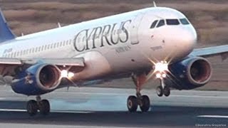 Smoothest A320 Landing Cyprus Airways A320232 at Larnaca Intl  ATC Tower View [upl. by Ayhdnas847]