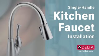 How to Install a Single Handle Kitchen Faucet  Delta Faucet [upl. by Etteraj348]