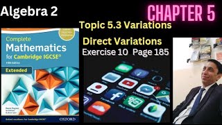 Ch5 Ex 10Direct Variations IGCSE fifth edition extended David Rayner Ian BettisonMathew Taylor [upl. by Oinigih]