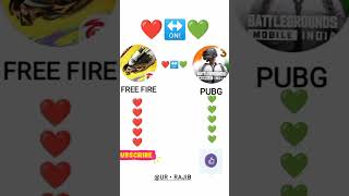 Free Fire VS Pubg ❤️🔛💚🍌🍌 [upl. by Akere]