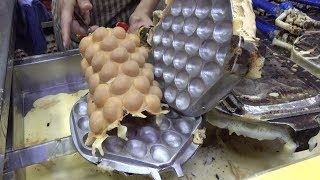 The Bubble Waffle Hong Kong Original and Other Local Street Foods [upl. by Strepphon]