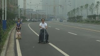 Rideable suitcase scooter invented in China [upl. by Adnilam]