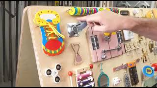 DIY BUSY BOARD  MAKING SENSORY BUSY BOARD FOR TODDLERS [upl. by Ainezey332]