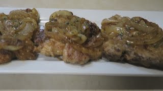 Pan Fried Pork Chops With Caramelized Onions Recipe  Episode 239 [upl. by Engel]