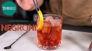 Negroni  Ricetta Cocktail  Drinkabile [upl. by Pantheas985]