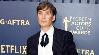 Cillian Murphy Dons Pinstripe Suit at SAG Awards [upl. by Valerlan]