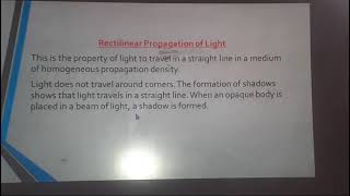 Rectilinear propagation of light part 1 [upl. by Abehshtab470]