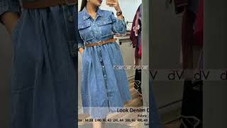 Look denim dressHigh quality denim fabric with belt Rs550 onlineshopping [upl. by Arakal]