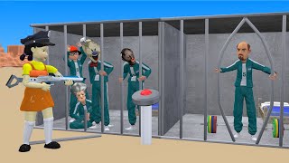 Scary Teacher 3D vs Squid Game Help Miss T and Nick Escape Granny’s Prison 5 Times Challenge [upl. by Yroger]