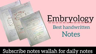 Embryology MBBSBAMS 1st prof handwritten notesembryology handwrtten notes wallah [upl. by Aivonas]