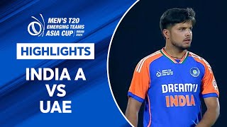 Highlights India A won by 7 wickets against UAE  Match 8  EmergingAsiaCupOnStar [upl. by Lais]