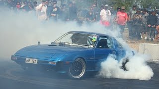 DRAG VIDEOS ROTARY BURNOUT MASHUP 2015 13B 12A MAZDA ROTARY [upl. by Merow]