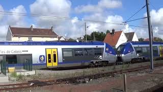 Les trains du 5 août en fin daprèsmidi en gare dEtaplesleTouquet [upl. by Happ]