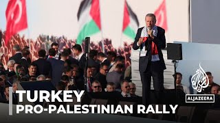 Turkey’s Erdogan tells proPalestinian rally Israel is ‘an occupier’ [upl. by Ailecnarf]