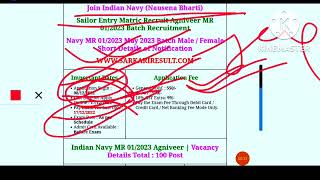 Join Indian Navy Nausena BhartiSailor Entry Matric Recruit Agniveer MR 012023 Batch Recruitment [upl. by Iknarf]