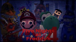 Mario Plays Five Night At Freddy 4 [upl. by Narton375]