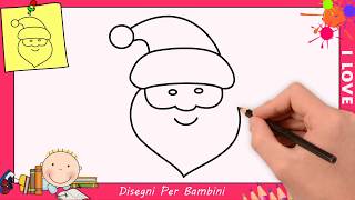 Come disegnare babbo natale FACILE passo per passo per bambini 3 [upl. by Wartow]