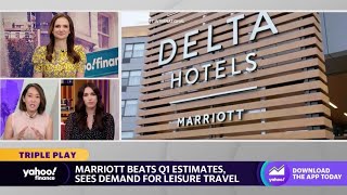 Marriott International tops Q1 earnings estimates amid leisure travel demand [upl. by Deena757]