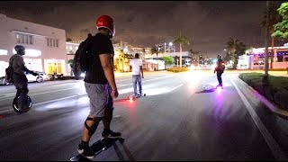 Miami EBoard Night Meetup  CRAZY Fast boards [upl. by Vanny581]