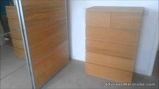 IKEA Pax AULI Mirror and ILSENG Oak Veneer Sliding Door Wardrobe Design [upl. by Siraj]