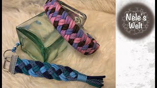 Flechten mit vier Strängen Paracord für Anfänger Hundehalsband flechten DIY Anleitung by NeleC [upl. by Eustashe]