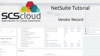 NetSuite Tutorial  Vendor Record [upl. by Yrrat]