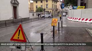 GRAVE INCIDENTE IN VIA CRISPI STUDENTE DODICENNE DELLA MANZONI INVESTITO DA UNAUTO  03102024 [upl. by Devaney]