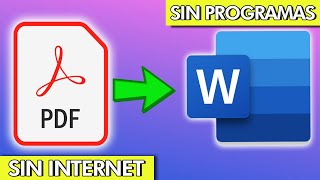 ✅ Cómo CONVERTIR PDF a WORD sin programas  sin internet 2022 [upl. by Timothee]