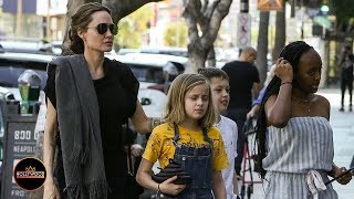 Angelina Jolie Takes Vivienne Knox amp Zahara Out for Sushi [upl. by Akemahc]