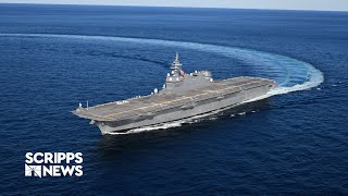 Japans largest warship arrives on US shores for military testing [upl. by Retnuh]