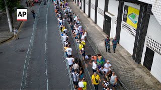 Funeral of Brazilian soccer great Pelé at Vila Belmiro Stadium [upl. by Arrac90]