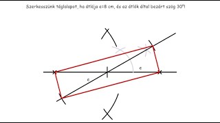 Téglalap szerkesztése átlóból [upl. by Alleoj122]