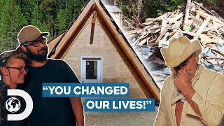 Couple Gets Emotional After Marty Builds Their New AFrame Log Home  Homestead Rescue [upl. by Majka]