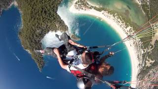 Paragliding acrobatic death spin Babadag mountain 6000ft over Oludeniz Turkey June 2013 [upl. by Tenahs]