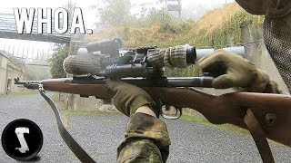 Guy Brings REAL GUN KAR98K TO AIRSOFT GAME [upl. by Alfons]