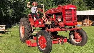 Hand Starting and Mowing with 1941 Farmall A tractor [upl. by Karie]