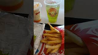 Crabby Patty meal Wendys review🍔 review shorts krabbypatty spongebob Wendys foodie fyp [upl. by Mariya]