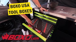 Boxo USA Tool Boxes and Tool Carts SEMA 2021 [upl. by Hudson]