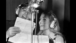 Alain Delon Dalida 1972 Recording The Hit Song Paroles Paroles [upl. by Ahtivak]