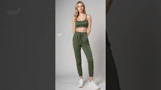 Beautiful summer outfits with sports bra amp sweatpants outfit styles [upl. by Ellemac653]